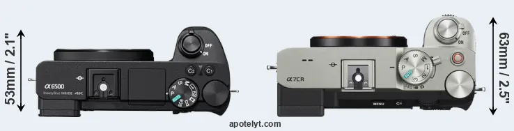 Compare A6500 versus A7C R top