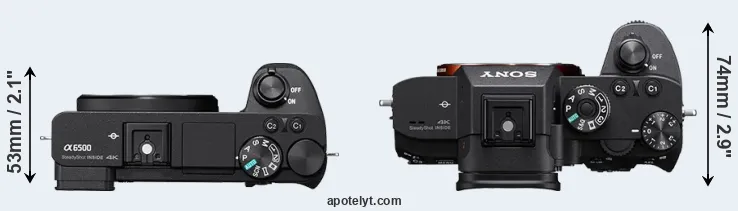 Compare A6500 versus A7R III top