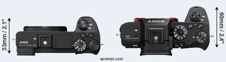 Compare A6500 versus A7S II top