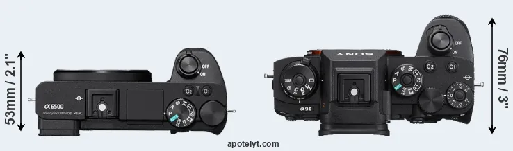 Compare A6500 versus A9 II top