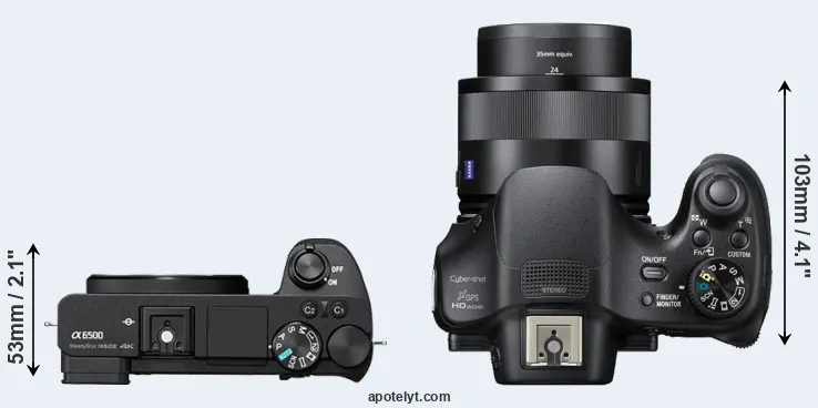 Compare A6500 versus HX400V top