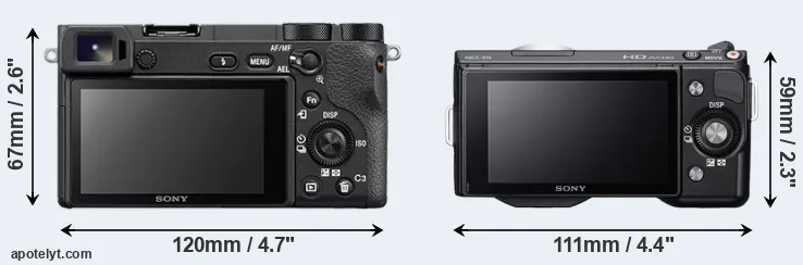 Comparison A6500 or NEX-5N rear