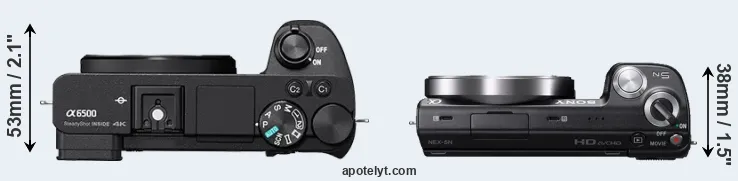 Compare A6500 versus NEX-5N top