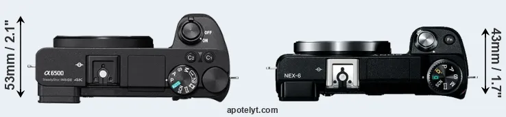 Compare A6500 versus NEX-6 top