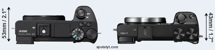 Compare A6500 versus NEX-7 top
