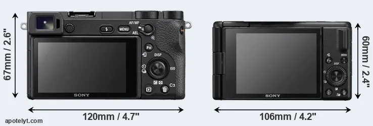 Comparison A6500 or ZV-1 II rear
