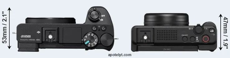 Compare A6500 versus ZV-1 II top