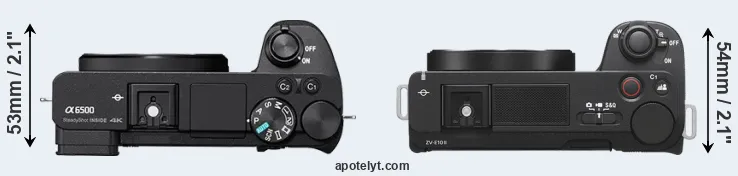 Compare A6500 versus ZV-E10 II top