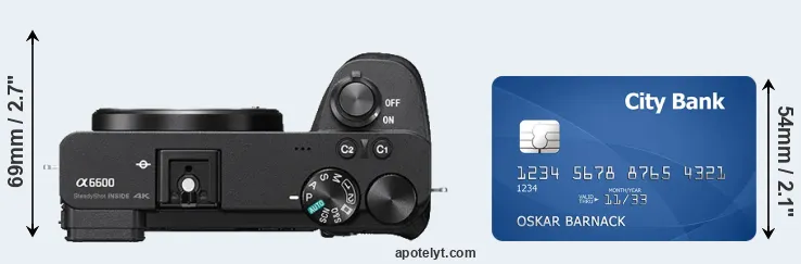 A6600 versus credit card top view