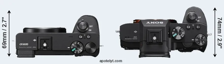 Compare A6600 versus A7 III top
