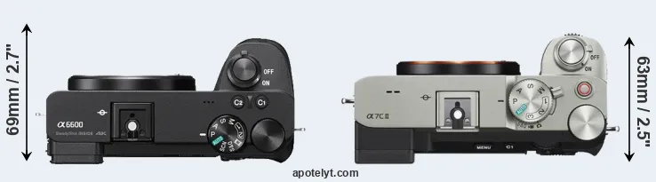 Compare A6600 versus A7C II top