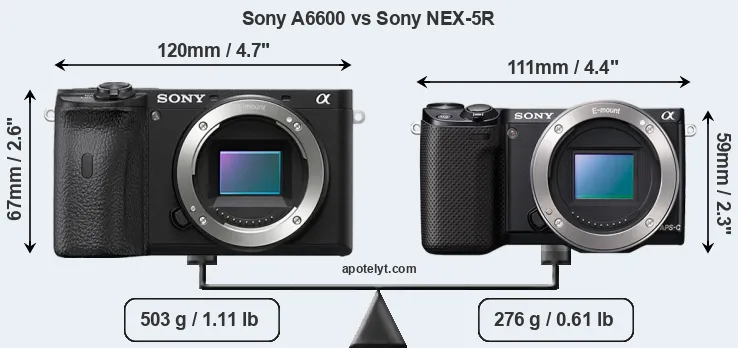 Size Sony A6600 vs Sony NEX-5R