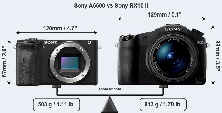 Size Sony A6600 vs Sony RX10 II