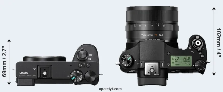 Compare A6600 versus RX10 II top