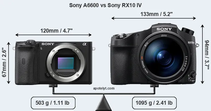 Size Sony A6600 vs Sony RX10 IV