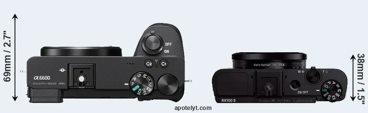Compare A6600 versus RX100 II top