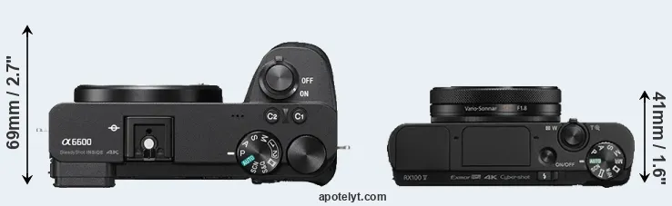 Compare A6600 versus RX100 V top