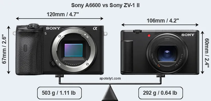 Size Sony A6600 vs Sony ZV-1 II