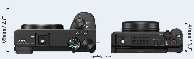 Compare A6600 versus ZV-1 II top
