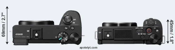 Compare A6600 versus ZV-E10 top
