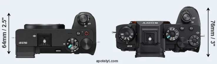Compare A6700 versus A9 II top