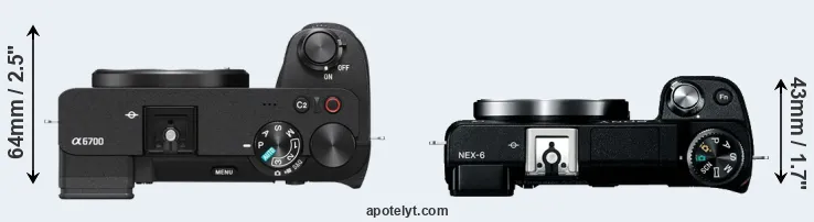 Compare A6700 versus NEX-6 top