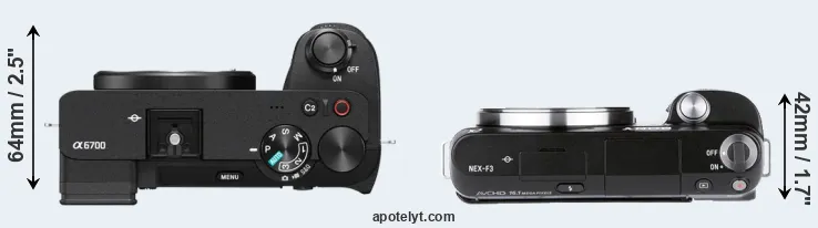 Compare A6700 versus NEX-F3 top