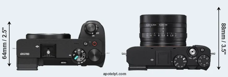 Compare A6700 versus RX1R III top