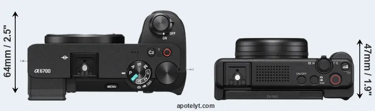 Compare A6700 versus ZV-1 II top