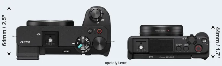 Compare A6700 versus ZV-1 top