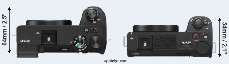 Compare A6700 versus ZV-E10 II top