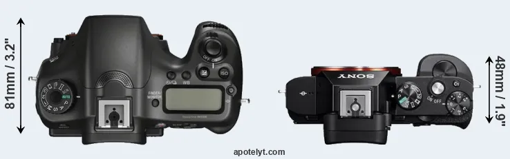 Compare A68 versus A7R top