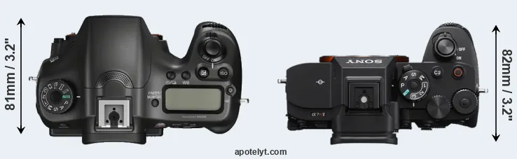 Compare A68 versus A7R V top