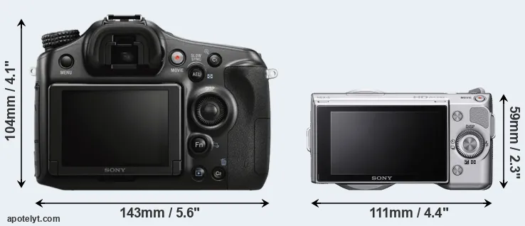 Comparison A68 or NEX-5 rear