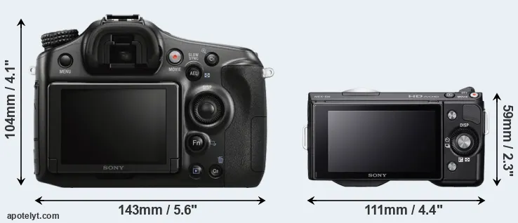 Comparison A68 or NEX-5N rear