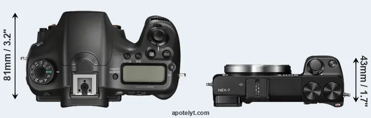Compare A68 versus NEX-7 top