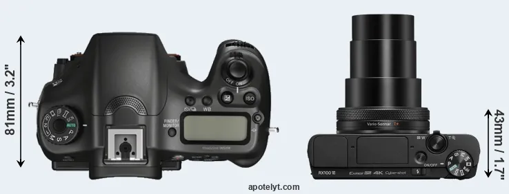 Compare A68 versus RX100 VI top