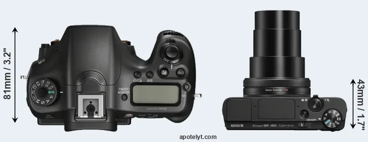 Compare A68 versus RX100 VII top