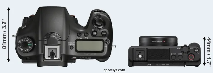 Compare A68 versus ZV-1 top