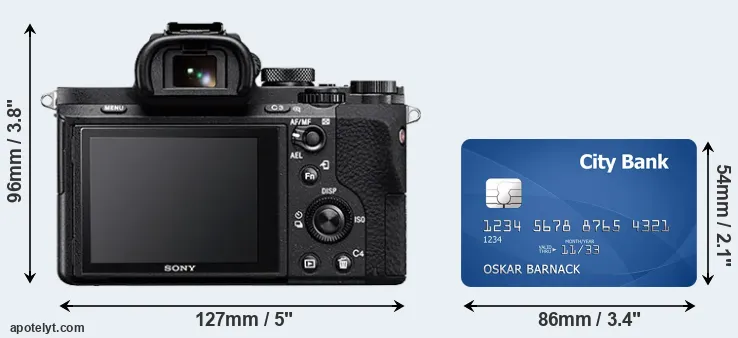 A7 II and credit card rear side