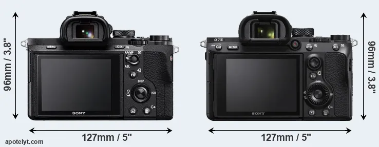 Comparison A7 II or A7 III rear