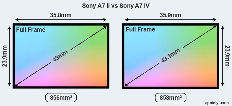 Sony A7 II and Sony A7 IV sensor measures