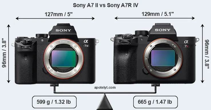 Size Sony A7 II vs Sony A7R IV
