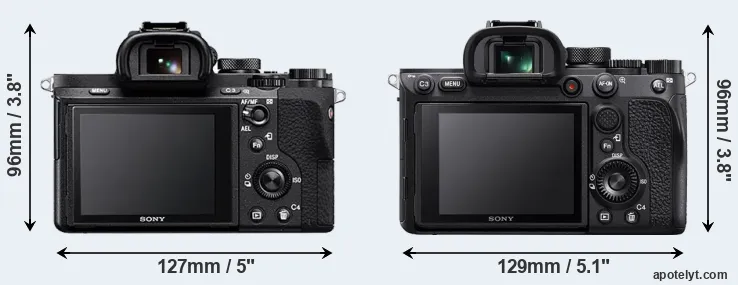 Comparison A7 II or A7R IV rear
