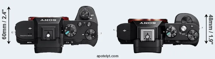 Compare A7 II versus A7R top