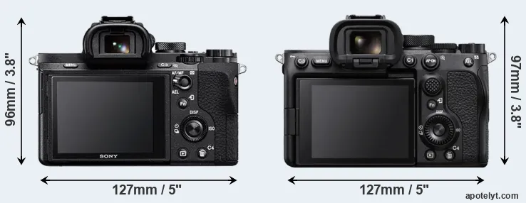 Comparison A7 II or A7S III rear