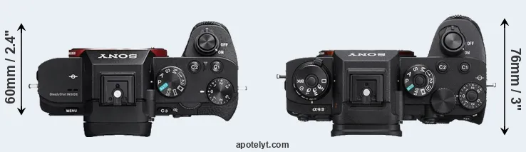 Compare A7 II versus A9 II top
