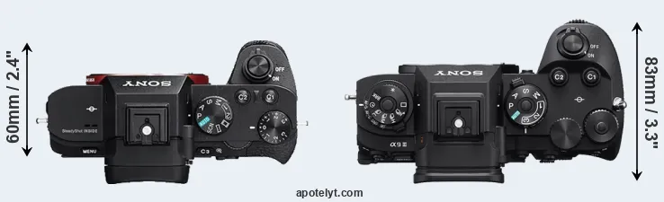 Compare A7 II versus A9 III top