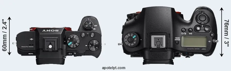 Compare A7 II versus A99 II top
