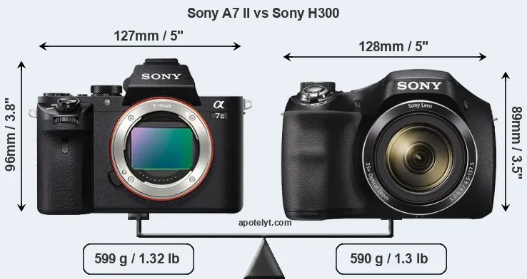 Size Sony A7 II vs Sony H300